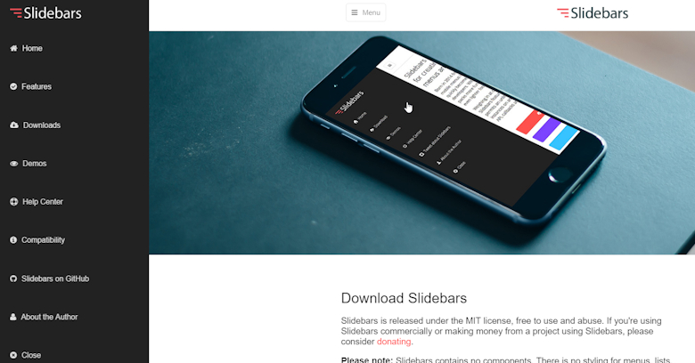 การทำ sidebar menu แบบ responsive menu ด้วย Slidebars jQuery plugin  สุดแจ่ม 
