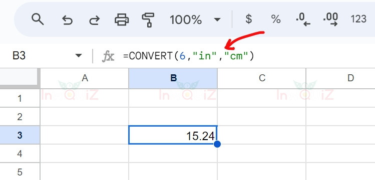 แปลง 6 นิ้วเป็นเซนติเมตร โดยใช้ Excel หรือ Google Sheets