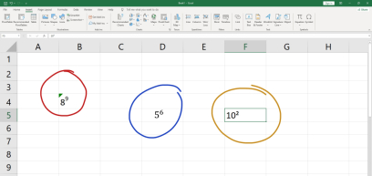วิธีพิมพ์หรือใส่เลขยกกําลังใน Excel และ Google sheet
