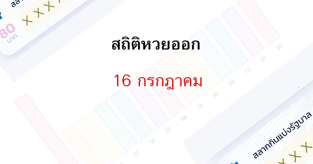 สถิติหวยออก 16 กรกฎาคมย้อนหลัง 10 ปี, เลขไหนออกซ้ำมาดูกัน