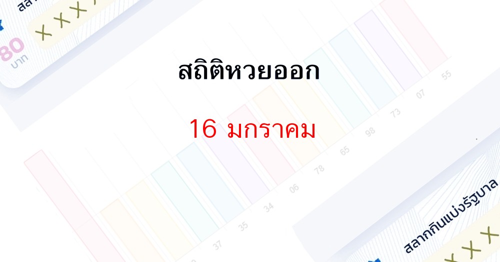 สถิติหวยออก 16 มกราคมย้อนหลัง 10 ปี, เลขไหนออกซ้ำมาดูกัน