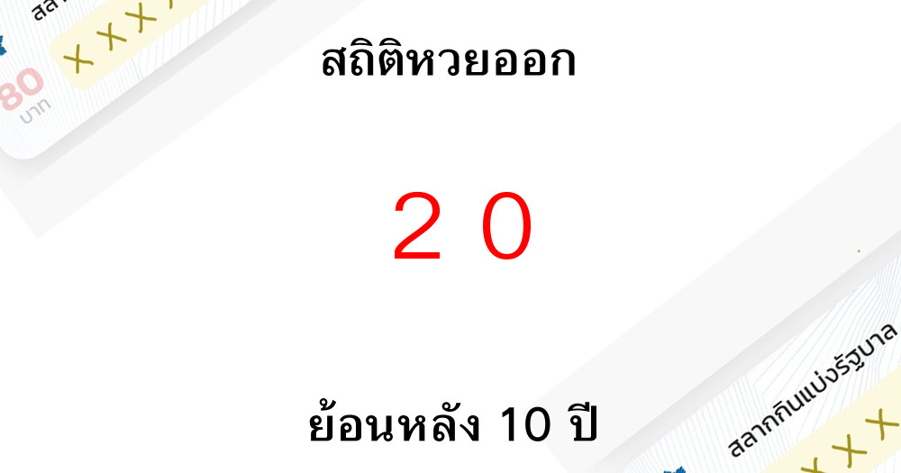 สถิติหวยออก 20 รางวัลเลขท้าย 2 ตัวย้อนหลัง 10 ปีมีงวดไหนบ้าง