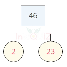 การแยกตัวประกอบของ 46 แผนภาพต้นไม้ของ 46