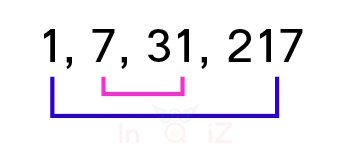 จำนวนสองจำนวนที่คูณกันได้ 217, ตัวประกอบของ 217